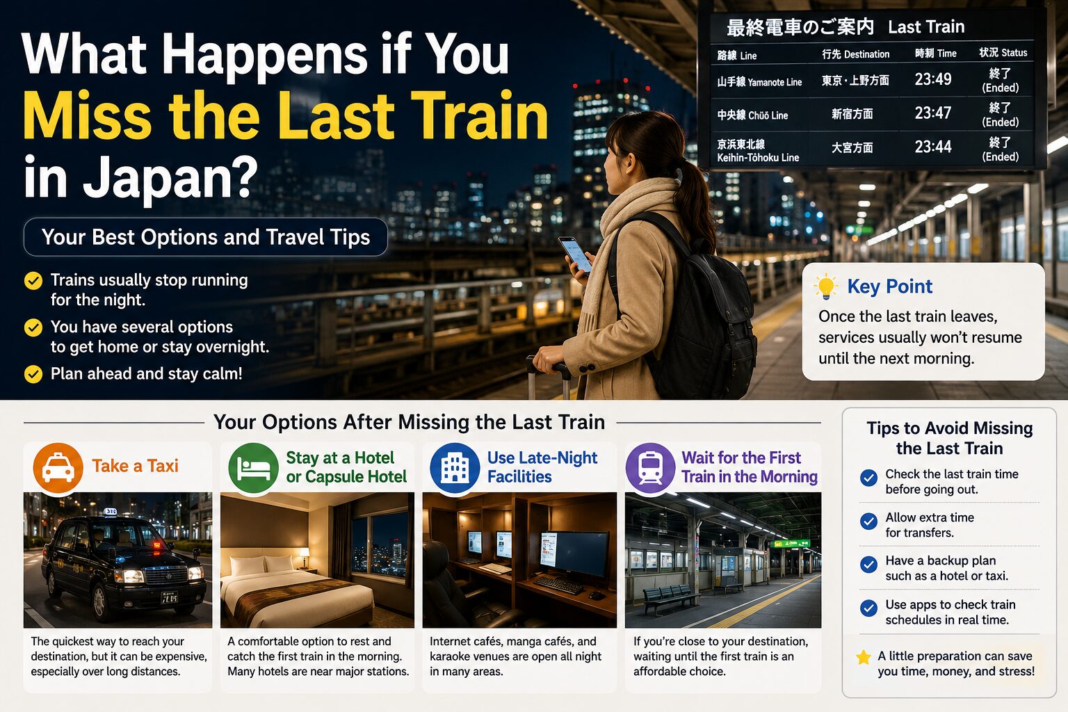What Happens if You Miss the Last Train in Japan? Your Best Options